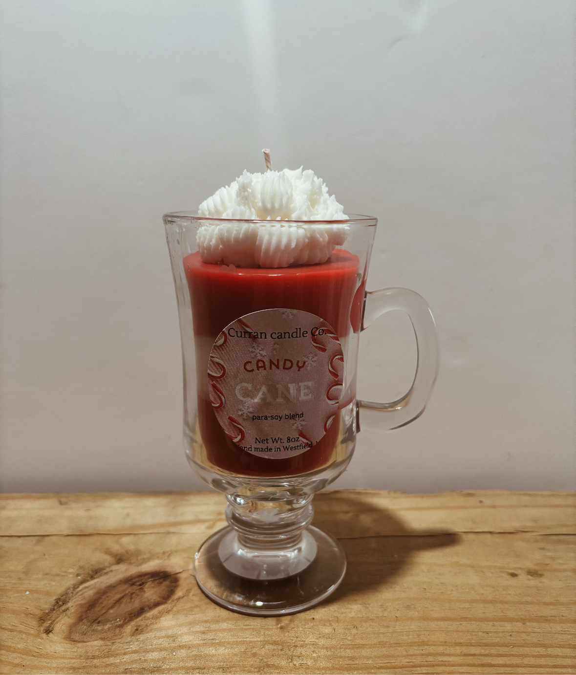 Candy cane candle 8oz